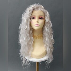 Lace Front Silver Gray Long Heat Resistant Wig